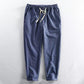 👖 50% DI SCONTO ORA! 🌿 Pantaloni in Lino da Uomo – A Righe & Cropped – Vita Elastica & Coulisse – Pantaloni Estivi Traspiranti 🏖️