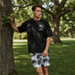 2-delat set med tryckt T-shirt och shorts för herr