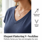 Avslappnad V-ringad T-shirt med kort ärm för dam⏳Begränsad tid – 60% rabatt