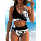 🌺👙 Bikiniset med hög midja och blommönster – Framhäver figuren och ger en slankande effekt, en mjuk semesterlook✨✅
