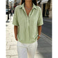 🥳SUMMER HOT SALE🥳💞50K+ SOLD!💥50% OFF! 🔥 Women's Striped Short-Sleeve Shirt – Relaxed Fit, V Neck, 9 Colors 🍂