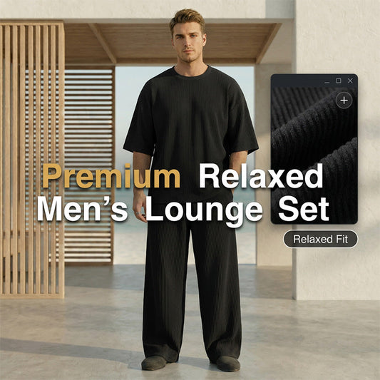 👕👖 Avslappnat ribbad lounge-set för män