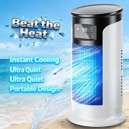 🌀 60% RABATT NU! 💨 USB Skrivbordsfläkt med Luftkylare – 3 hastigheter, tyst drift & energisparande – personlig kylning för skrivbord, sängbord eller resor 🔌(✈️ 24 timmars frakt från Sverige)