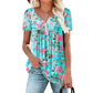 Dam blommig knäppbar T-shirt 🌸 Flödande passform, mjukt tyg – casual & luftig för varma dagar ☀️