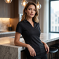 👕 BEGRÄNSAD TID: 50 % RABATT! ✨ Slim-fit-T-shirt för dam – V-ringning med krage, svalkande tyg, enfärgade 🌿