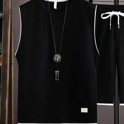 👕 50% RABATT! 🌿 Minimalistiskt linne & shorts-set för herr – Rena linjer, mjuk känsla – Ledig stil hela sommaren, perfekt för varma dagar eller avkopplande helger 🩳