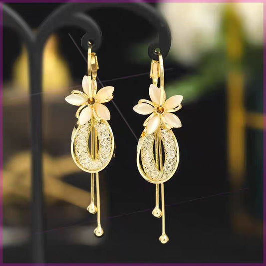 🌸 TIDSBEGRÄNSAD 50% RABATT! ✨ Blomma Tofs Hängande Örhängen – Opalescent, Gnistrande, Dynamiska 💫