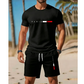 ✨Sommarerbjudande: 50 % RABATT!👕2-delat set med tryckt topp och shorts för herrar