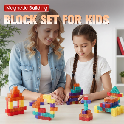 🧲✨ Magnetiska byggklossar 70-240st – STEM-lek utvecklar barnets rumsförståelse!