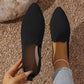👞 50% RABATT! 🧦 Damsko med spetsig tå, stickad platt sula & slip-on loafers – Bekväm & andningsbar – Perfekt för kontoret, vardagspromenader eller resor – enkel att glida i och snygg till det mesta ✨