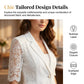 🤵‍♀️ BEGRÄNSAD TID 50% RABATT! ✨ Vit Spets Blazer – Slim Fit, 3/4 Ärm, Elegant 👑