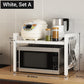 🧰 50% DI SCONTO! 🍳 Scaffale Estensibile per Microonde – Regolabile, Portata 75 kg & con Ganci – Ideale per Cucina, Dispensa e Officina 🏠