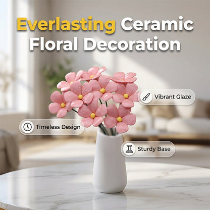 🌸 50% RABATT! 🥳 Evigt keramisk blomsterdekoration – Handmålad & väderbeständig – Perfekt för hem, trädgård eller som present – blommar för alltid utan vatten 🏺