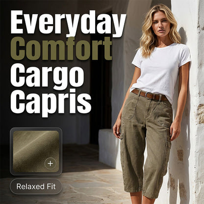 🔥Avslappnade, lediga capribyxor i cargostil✨
