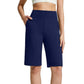 🩳 BEGRÄNSAD TID: 50 % RABATT! ✨ Stretchiga promenadshorts för dam – 4-vägsstretch, hög midja, knälånga 🚶‍♀️