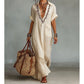 Women's Deep V-Neck Flowy Maxi Dress