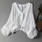 👕 SCONTO 50% A TEMPO LIMITATO! ✨ Camicia Donna Leggera Protezione Solare – Scollo V Profondo, Maniche a Lanterna, Strato Trasparente ☀️