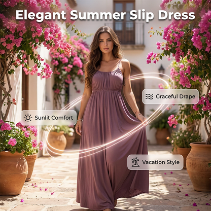 👗 OFFERTA A TEMPO LIMITATO -50%! ✨ Abito da donna con laccio e bretelline – Vestibilità morbida, traspirante, perfetto per la vacanza 🌸