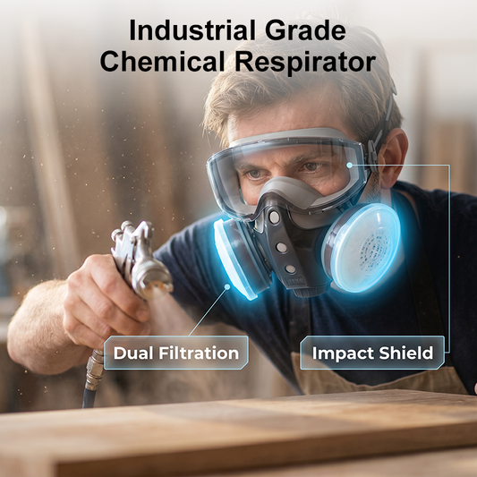 Maschera Respiratore Professionale per Verniciatura a Spruzzo e Vapori Chimici