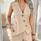 Set da 2 pezzi composto da canotta casual con scollo a V e pantaloncini