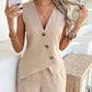 Set da 2 pezzi composto da canotta casual con scollo a V e pantaloncini