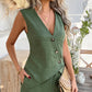 Set da 2 pezzi composto da canotta casual con scollo a V e pantaloncini