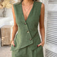 Set da 2 pezzi composto da canotta casual con scollo a V e pantaloncini