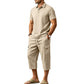 🎉 Saldi 2026 — Oltre 73.000 Venduti! 👕 Completo Estivo da Uomo in Lino - Camicia Ampia e Pantaloncini Cargo Due Pezzi