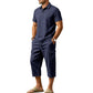 🎉 Saldi 2026 — Oltre 73.000 Venduti! 👕 Completo Estivo da Uomo in Lino - Camicia Ampia e Pantaloncini Cargo Due Pezzi