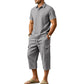 🎉 Saldi 2026 — Oltre 73.000 Venduti! 👕 Completo Estivo da Uomo in Lino - Camicia Ampia e Pantaloncini Cargo Due Pezzi