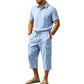 🎉 Saldi 2026 — Oltre 73.000 Venduti! 👕 Completo Estivo da Uomo in Lino - Camicia Ampia e Pantaloncini Cargo Due Pezzi