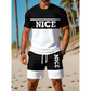 🎉 SCONTO 50% A TEMPO LIMITATO! 👕 Set T-Shirt e Pantaloncini Color Block da Uomo – Tessuto Traspirante & Vita con Coulisse Regolabile 🔥