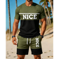 🎉 SCONTO 50% A TEMPO LIMITATO! 👕 Set T-Shirt e Pantaloncini Color Block da Uomo – Tessuto Traspirante & Vita con Coulisse Regolabile 🔥