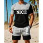 🎉 SCONTO 50% A TEMPO LIMITATO! 👕 Set T-Shirt e Pantaloncini Color Block da Uomo – Tessuto Traspirante & Vita con Coulisse Regolabile 🔥