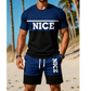 🎉 SCONTO 50% A TEMPO LIMITATO! 👕 Set T-Shirt e Pantaloncini Color Block da Uomo – Tessuto Traspirante & Vita con Coulisse Regolabile 🔥