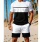 🎉 SCONTO 50% A TEMPO LIMITATO! 👕 Set T-Shirt e Pantaloncini Color Block da Uomo – Tessuto Traspirante & Vita con Coulisse Regolabile 🔥