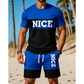 🎉 SCONTO 50% A TEMPO LIMITATO! 👕 Set T-Shirt e Pantaloncini Color Block da Uomo – Tessuto Traspirante & Vita con Coulisse Regolabile 🔥