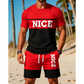 🎉 SCONTO 50% A TEMPO LIMITATO! 👕 Set T-Shirt e Pantaloncini Color Block da Uomo – Tessuto Traspirante & Vita con Coulisse Regolabile 🔥