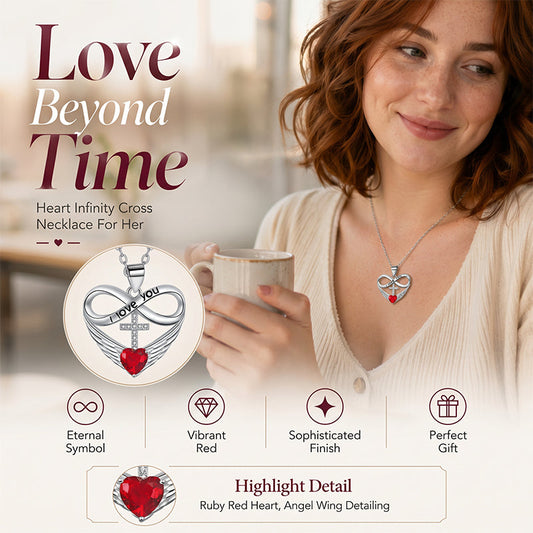 🎉 Vendita 2026 — Oltre 33.000 Venduti! 💖 Collana Cuore Infinito con Croce e Ciondolo ad Ali – Fede & Amore Eterno ✨