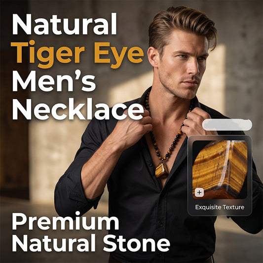 📢📢50% DI SCONTO!! ⏰ Collana con Perle di Occhio di Tigre da Uomo