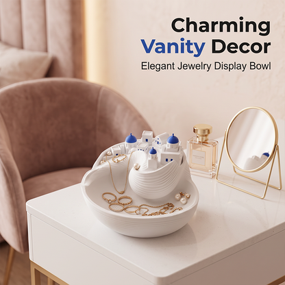 Vassoio Portachiavi in Ceramica a Tema Oceano Blu e Bianco – Decorazione Casa