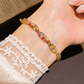 📢📢50% DI SCONTO!! ⏰ Bracciale Regolabile Retrò Intrecciato con Zirconi Multicolore da Donna