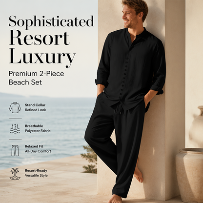 ⏳ OFFERTA LIMITATA 50% DI SCONTO! 🔥 Completo Casual Minimalista da Uomo Camicia e Pantaloni – Tessuto Traspirante & Dettaglio Bottoni Elegante ☀️