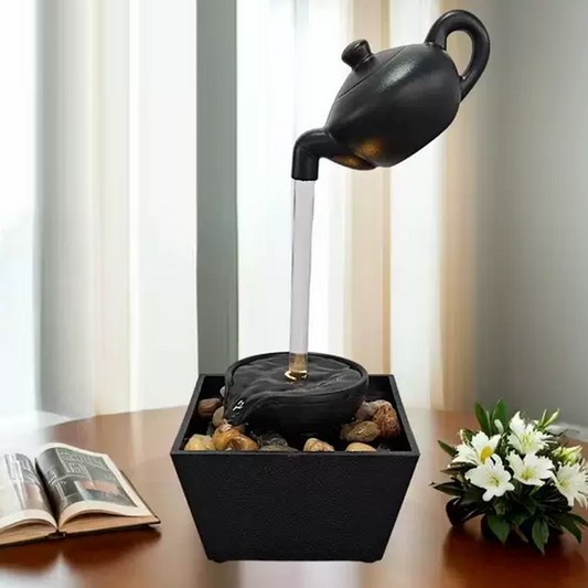 50% DI SCONTO! Decorazione Fontana d'Acqua con Teiera Fluttuante a Illusione – Illusione Ottica, Acqua Scorrevole & Atmosfera Rilassante – Perfetta per Soggiorno, Giardino & Ufficio 🌊