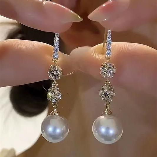 🛍️ 50% DI SCONTO – Orecchini di Perle con Pendenti Zirconia Scintillanti – Leggeri & Eleganti, Perfetti per un Look Raffinato 💎