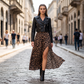 🌸 ORA 50% DI SCONTO! 🌸 Gonna Maxi da Donna con Stampa Leopardata e Spacco Alto