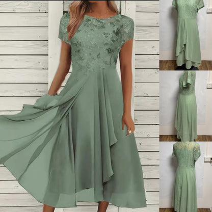 Abito elegante da donna con scollo rotondo