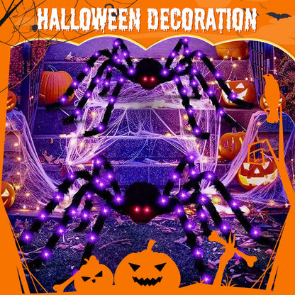 🕷️ SCONTO 50% | Ragno Gigante di Halloween 🎃 Occhi Luminosi 🕷️ Decorazione da Giardino Spettacolare
