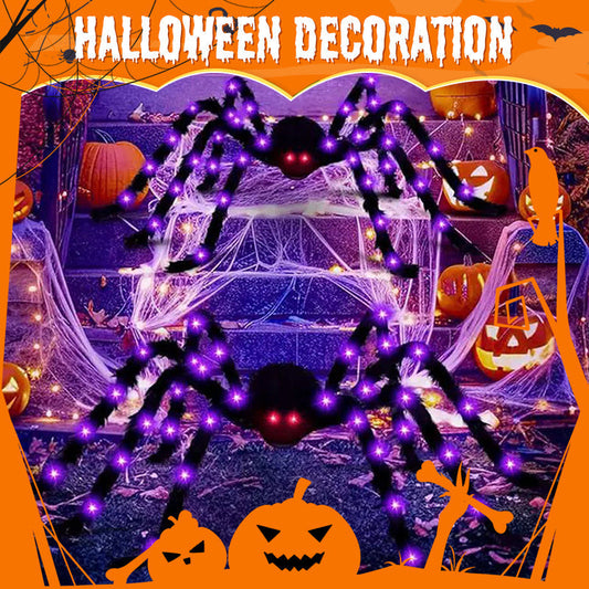 🕷️ SCONTO 50% | Ragno Gigante di Halloween 🎃 Occhi Luminosi 🕷️ Decorazione da Giardino Spettacolare