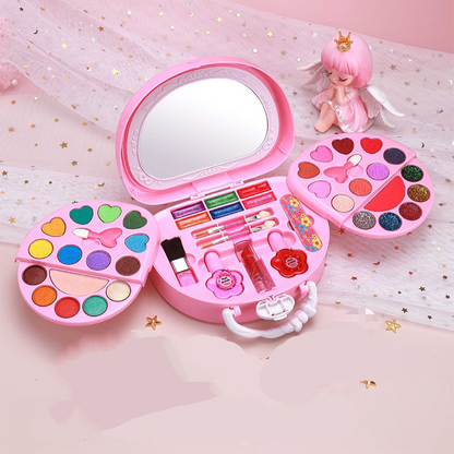 🏆50% DI SCONTO PER TEMPO LIMITATO💄Set Giocattolo Trucco Lavabile per Bambine con Borsa Rosa Portatile
